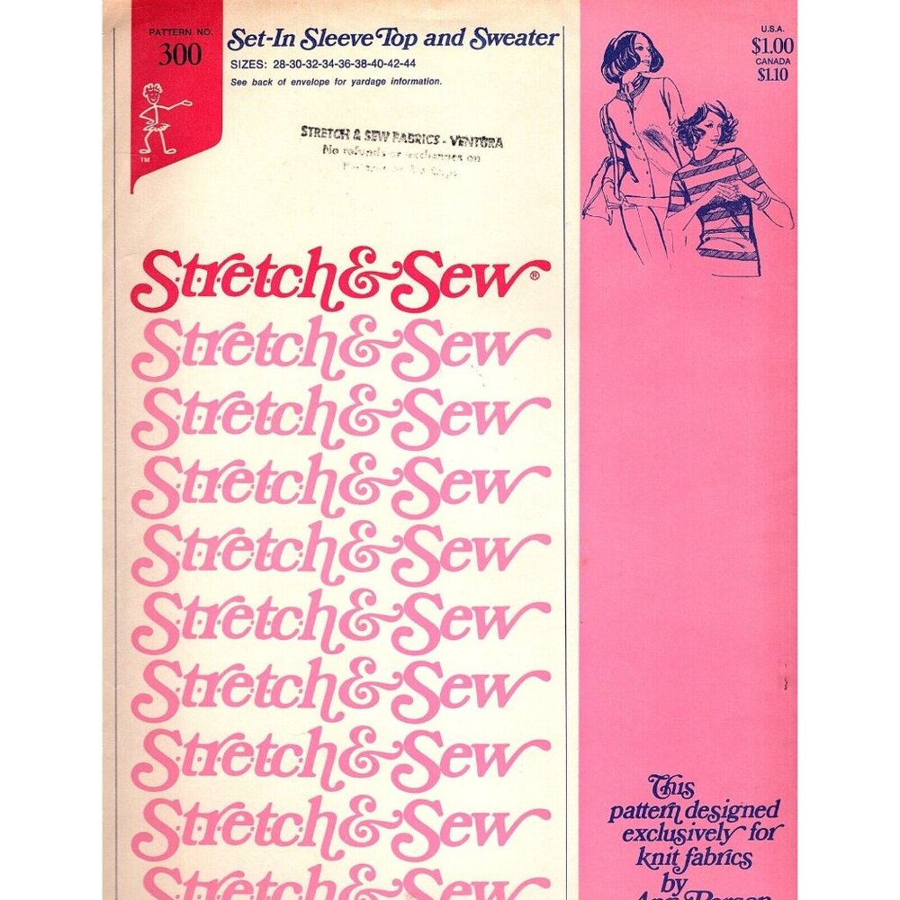 Stretch and Sew Misses 28 to 44 Top and Sweater Vintage Uncut Sewing Pattern